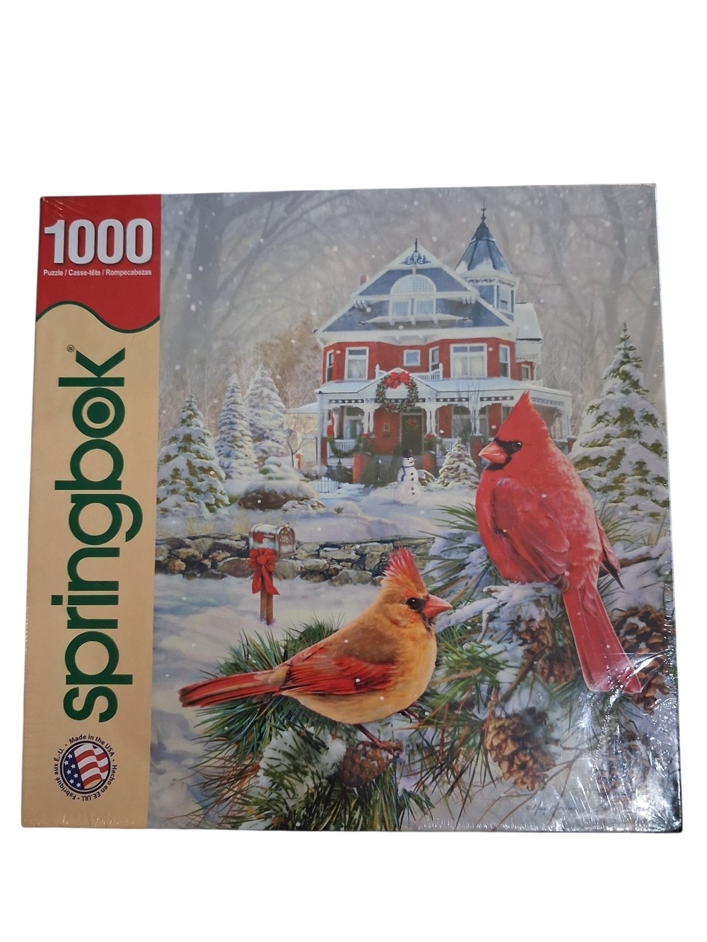 Springbok 1000-Piece Cardinal Winter Puzzle - Red & Yellow